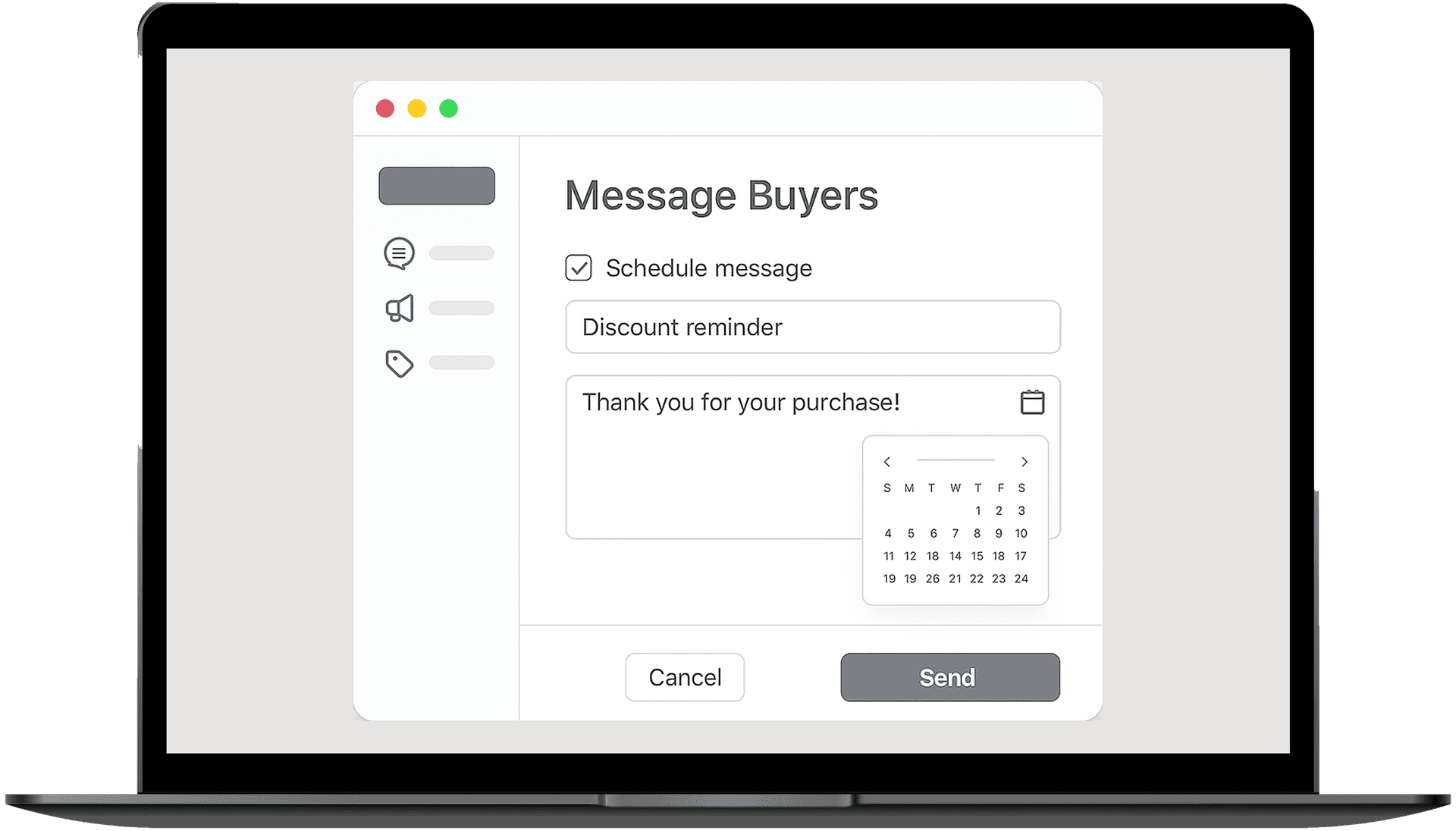 Bulk message buyers feature coming soon