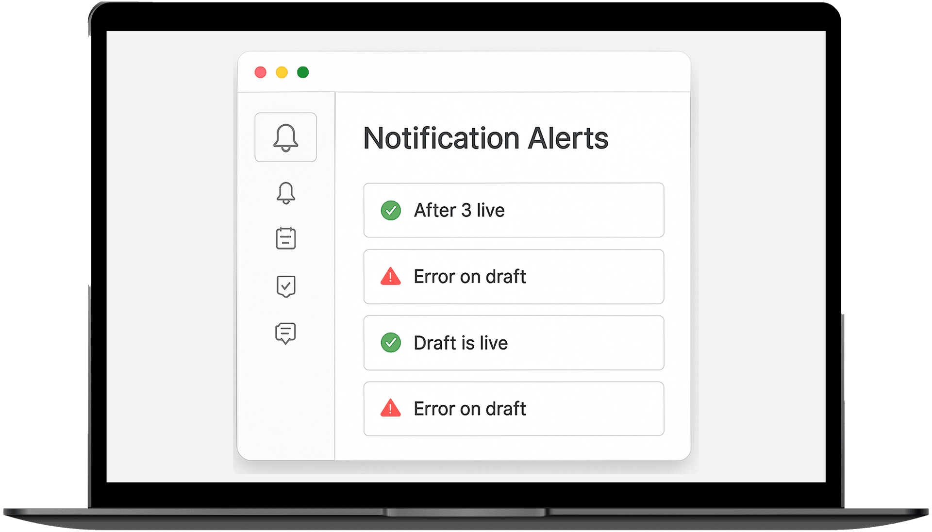 Notification alerts for scheduled listings