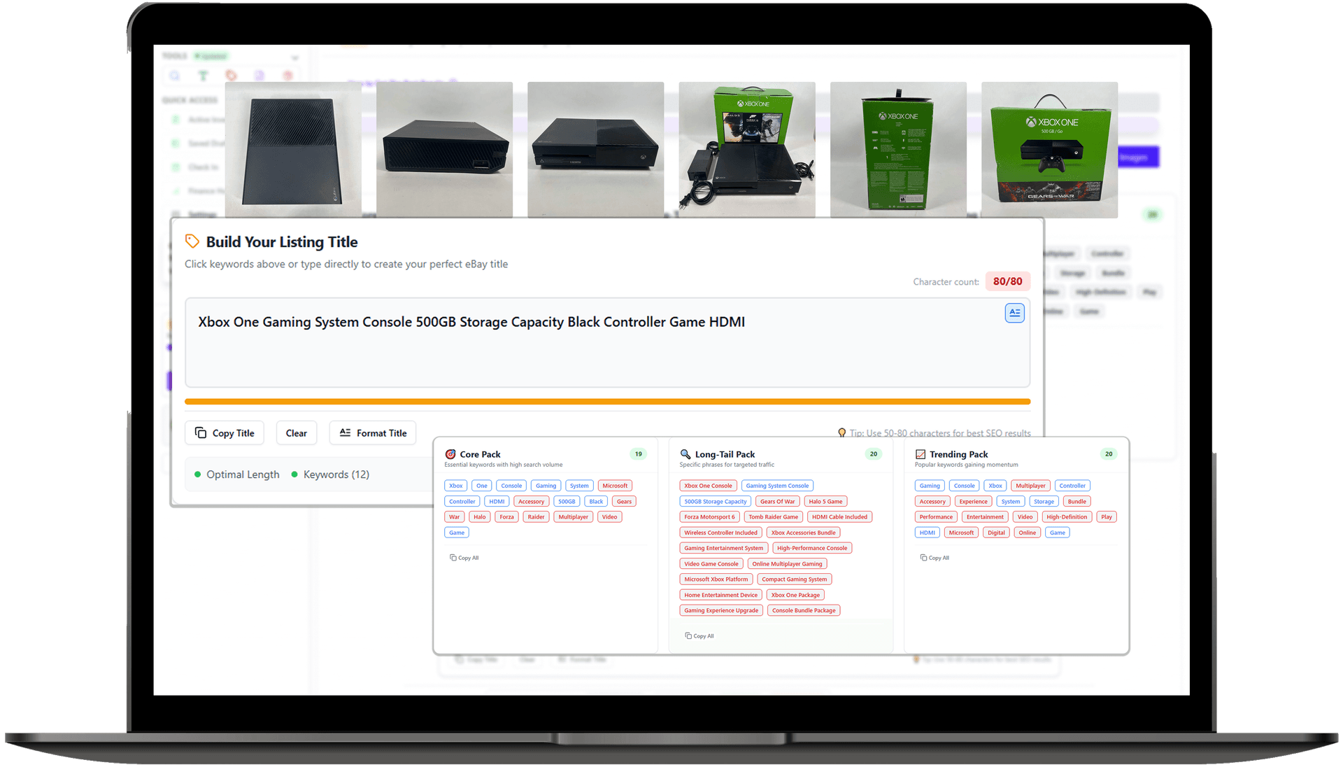 Interactive eBay title builder