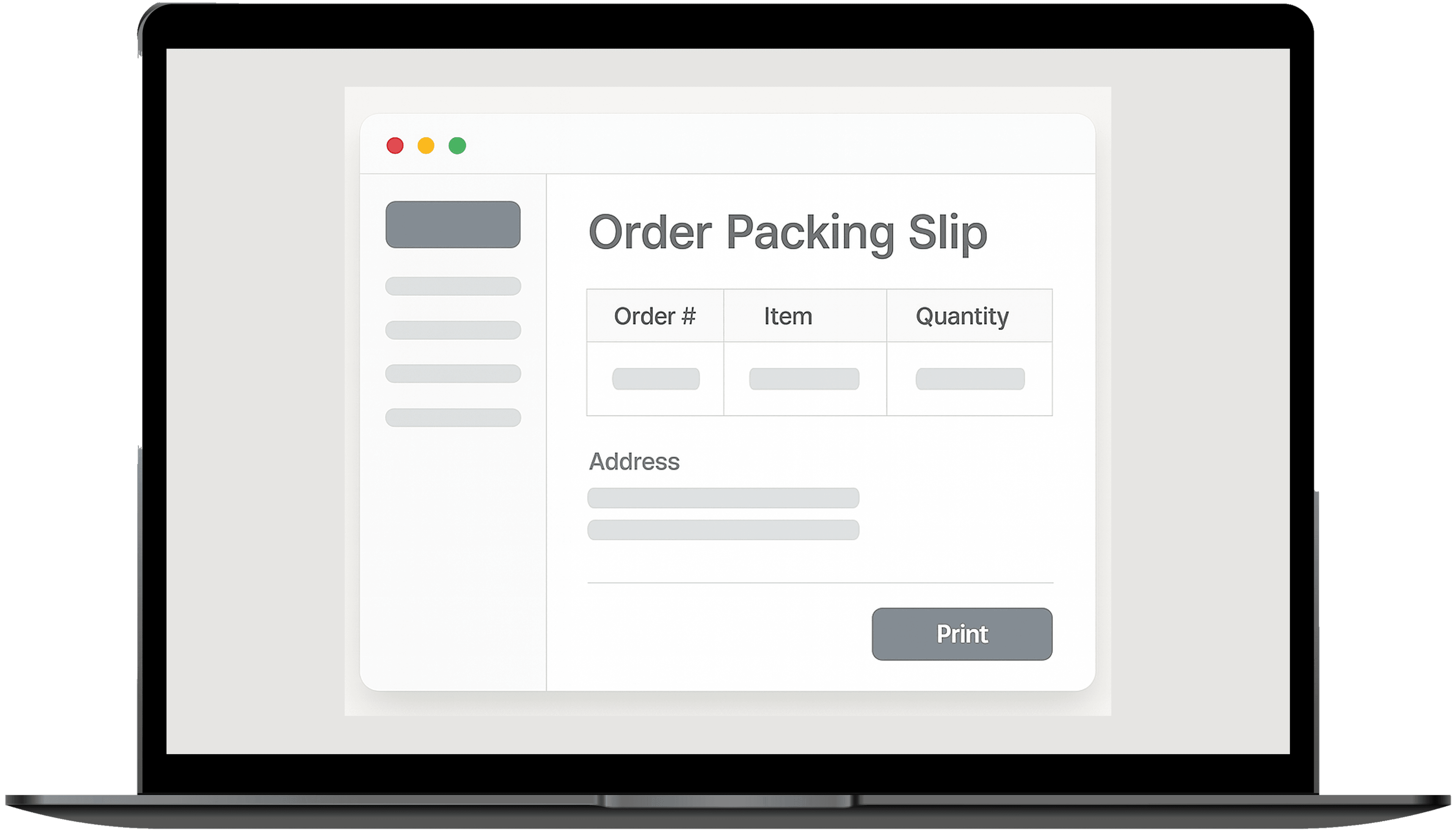packing slip print button