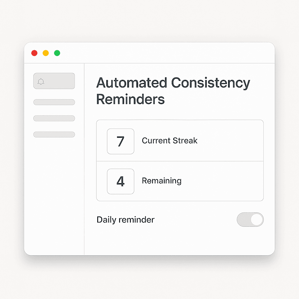 Smart reminder system for maintaining productivity streaks