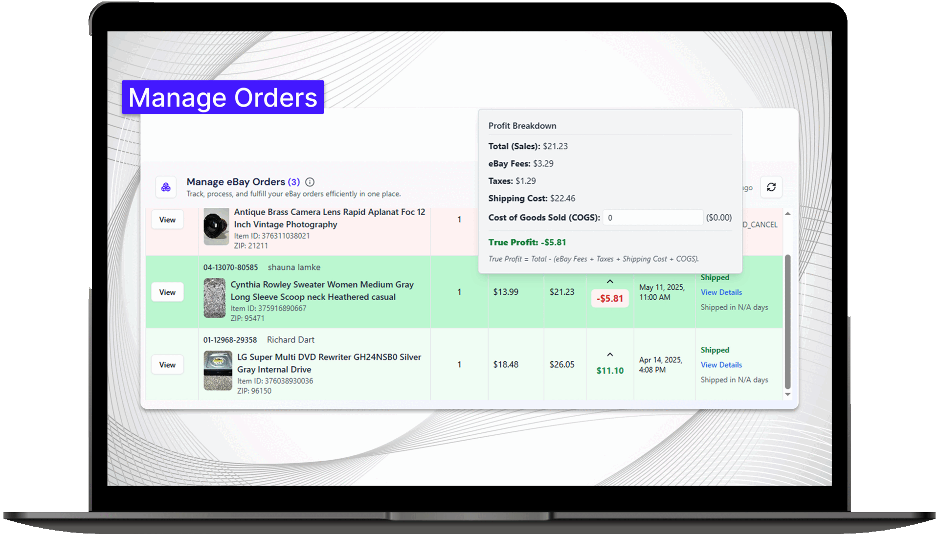Bulk select buyers and items